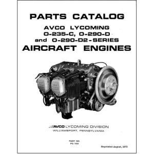 Lycoming O-235-C,O-290-D,O-290-D2 1973 Parts Catalog (PC-102)