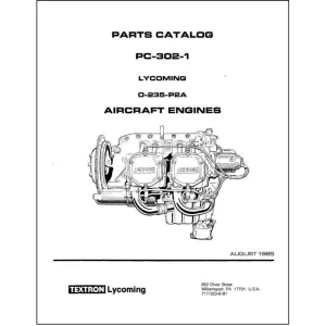 Lycoming O-235-P2A 1985 Parts Catalog PC-302-1 (PC-302-1)