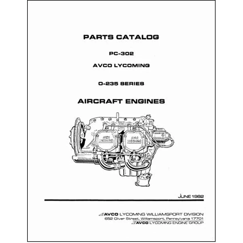 Lycoming O-235 Series 1982 Parts Catalog PC-302 (PC-302)
