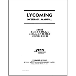 Lycoming O-235,B,O-290,B,C,O-435,B,C,T Overhaul (60295)