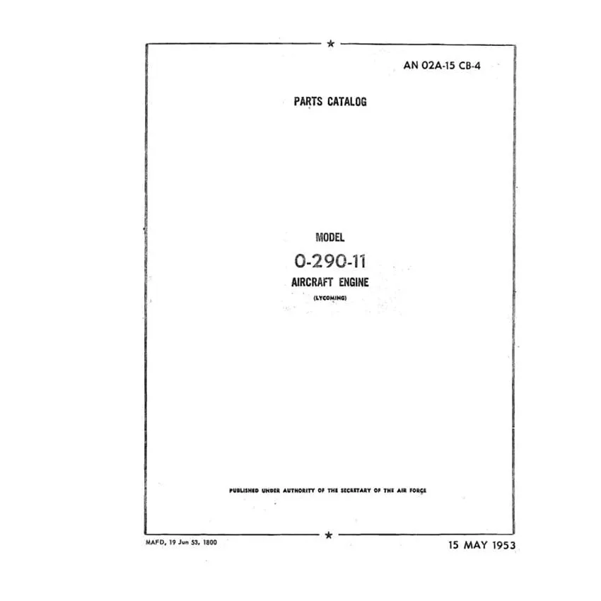 Lycoming O-290-11 Illustrated Parts Catalog 1953 (02A-15 CB-4)