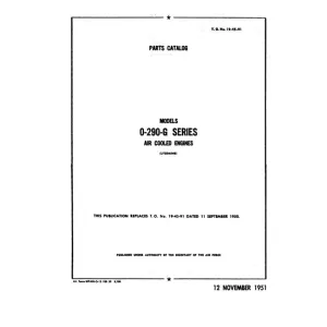 Lycoming O-290-G Air Cooled Engines Parts Catalog (19-45-91)
