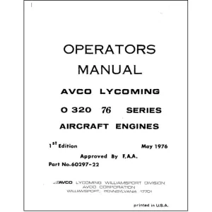 Lycoming O-320 76 Series 1976 Operator's Manual (60297-22)