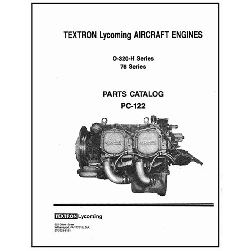 Lycoming O-320-H 76 Series 1976 Parts Catalog PC-122 (PC-122)