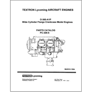 Lycoming O-360-A1P 1994 Parts Catalog PC-306-6 (PC-306-6)