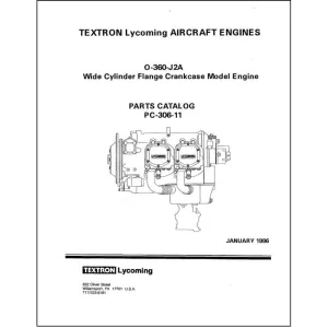 Lycoming O-360-J2A 1996 Parts Catalog PC-306-11 (PC-306-11)