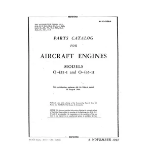Lycoming O-435-1, O-435-11 1945 Parts Catalog (02-15BA-4)
