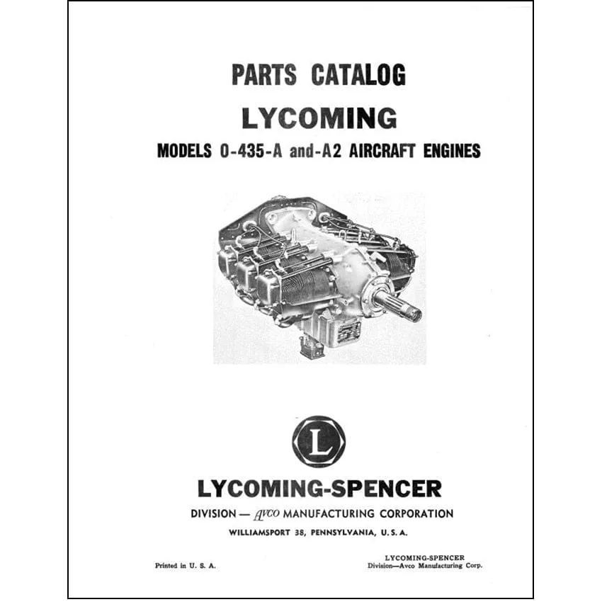 Lycoming O-435-A and O-435-A2 Parts Catalog (LYO435A-P-C)