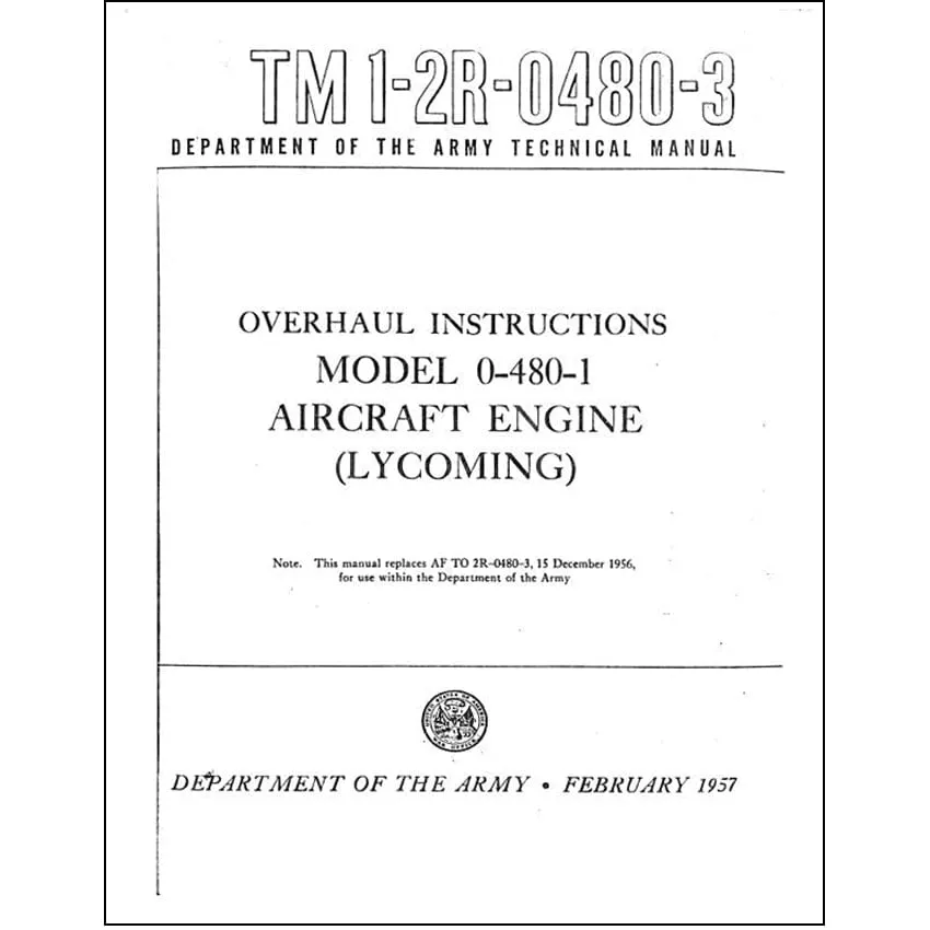 Lycoming O-480-1 Overhaul Instructions (1-2R-0480-3)
