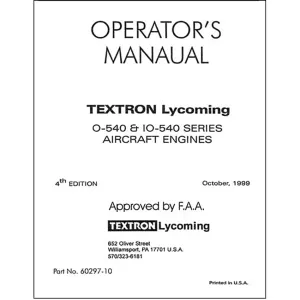 Lycoming O-540, IO-540 Operator's Manual (60297-10)