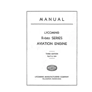 Lycoming R-680 Series Aviation Engine Instruction Book (LYR680-34-INS-C)