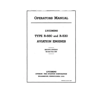 Lycoming R-680&R-530 Aviation Engines Operators Manual (LYR680,53047OPC)