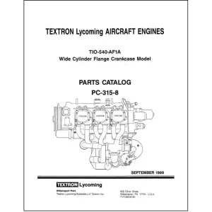 Lycoming TIO-540-AF1 1989 Parts Catalog PC-315-8A (PC-315-8A)