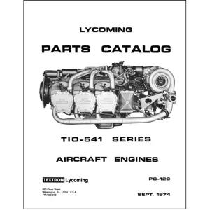 Lycoming TIO-541 Series 1974 Parts Catalog PC-120 (PC120)