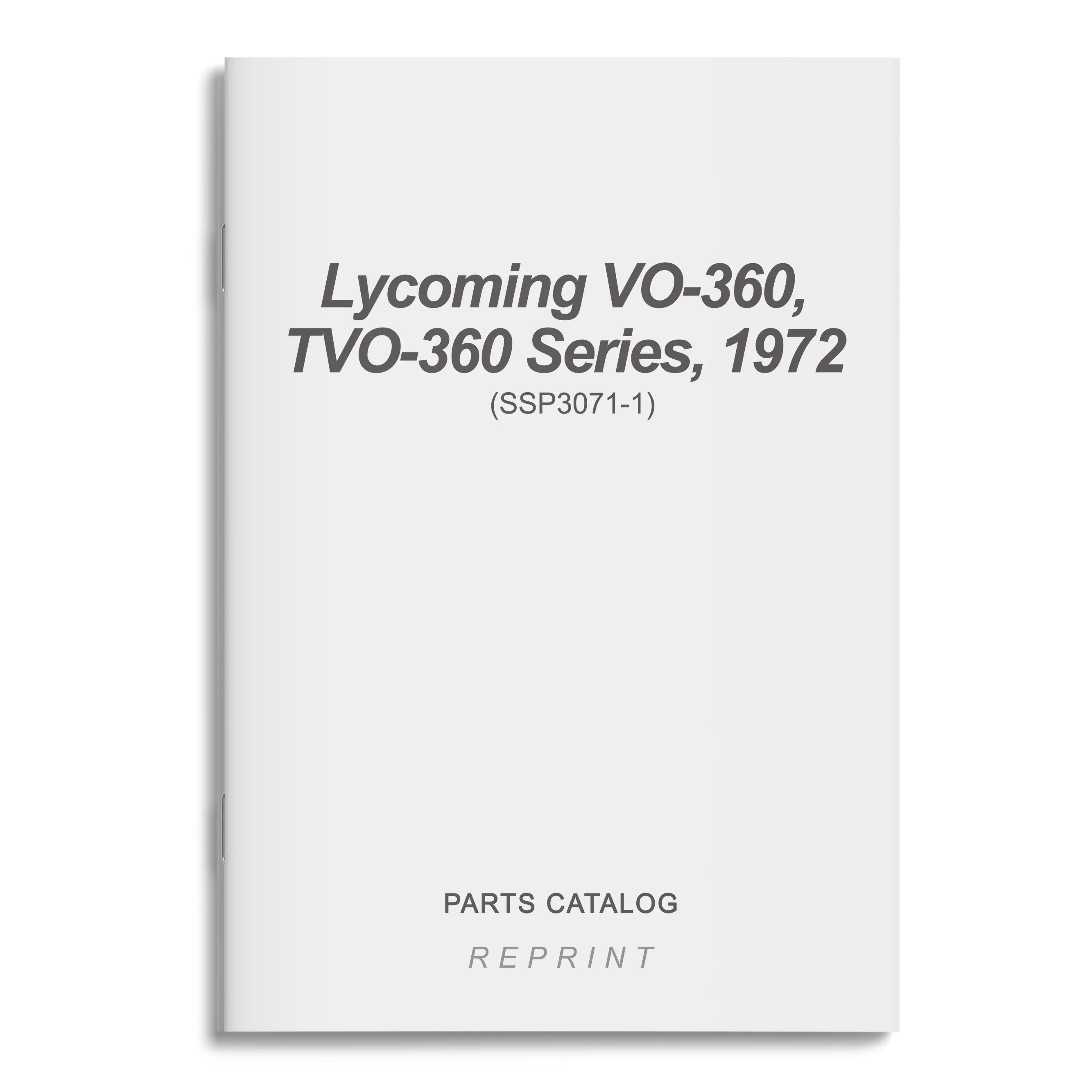 Lycoming VO-360, TVO-360 Series, 1972 Parts Catalog (SSP3071-1)