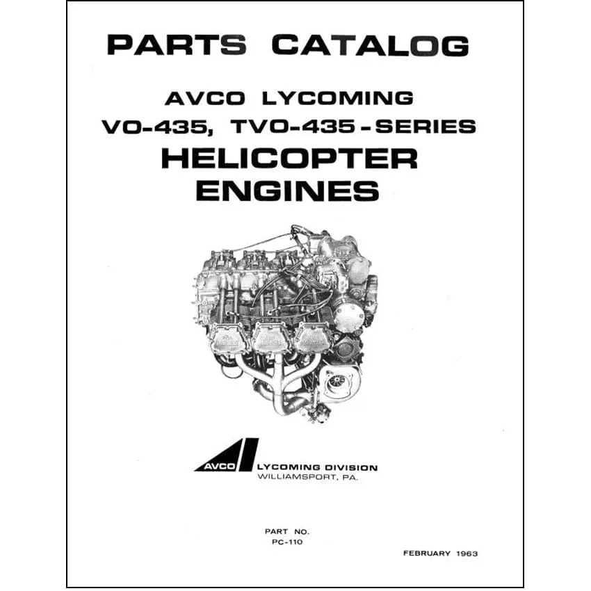Lycoming VO-435,TVO-435 SER 1963 Parts Catalog PC-110 (PC-110)