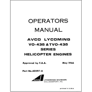 Lycoming VO-435,TVO-435 SER 1976 Operator's Manual (60297-8-1)