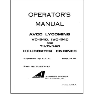 Lycoming VO-540,IVO-540,TIVO-540 SER Operator's Manual (60297-17)