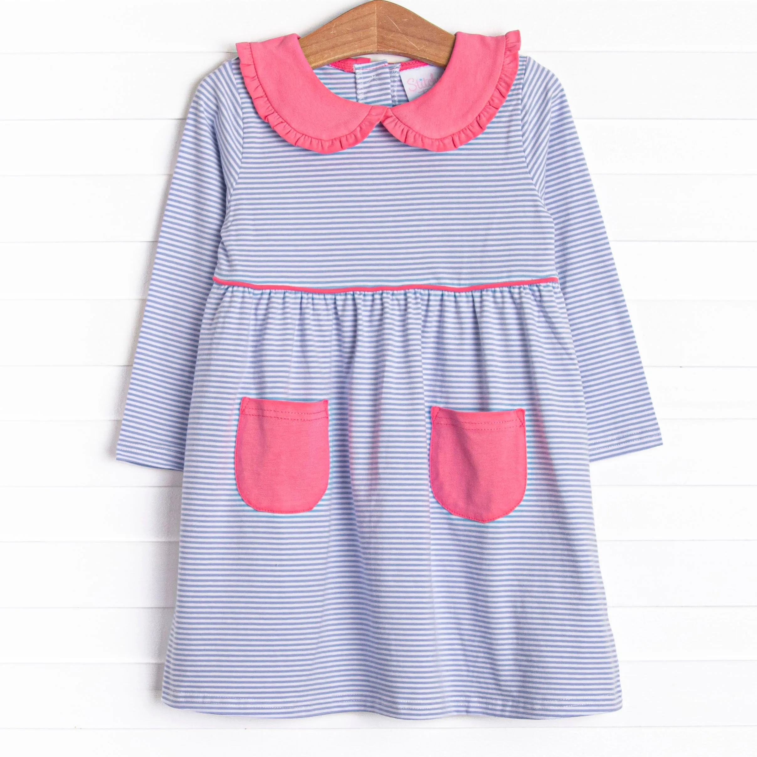 Lydia Pocket Dress, Periwinkle Stripe
