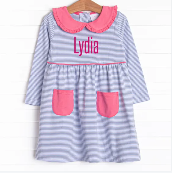 Lydia Pocket Dress, Periwinkle Stripe