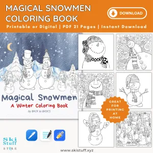 Magical Snowmen Coloring Book, Instant Download