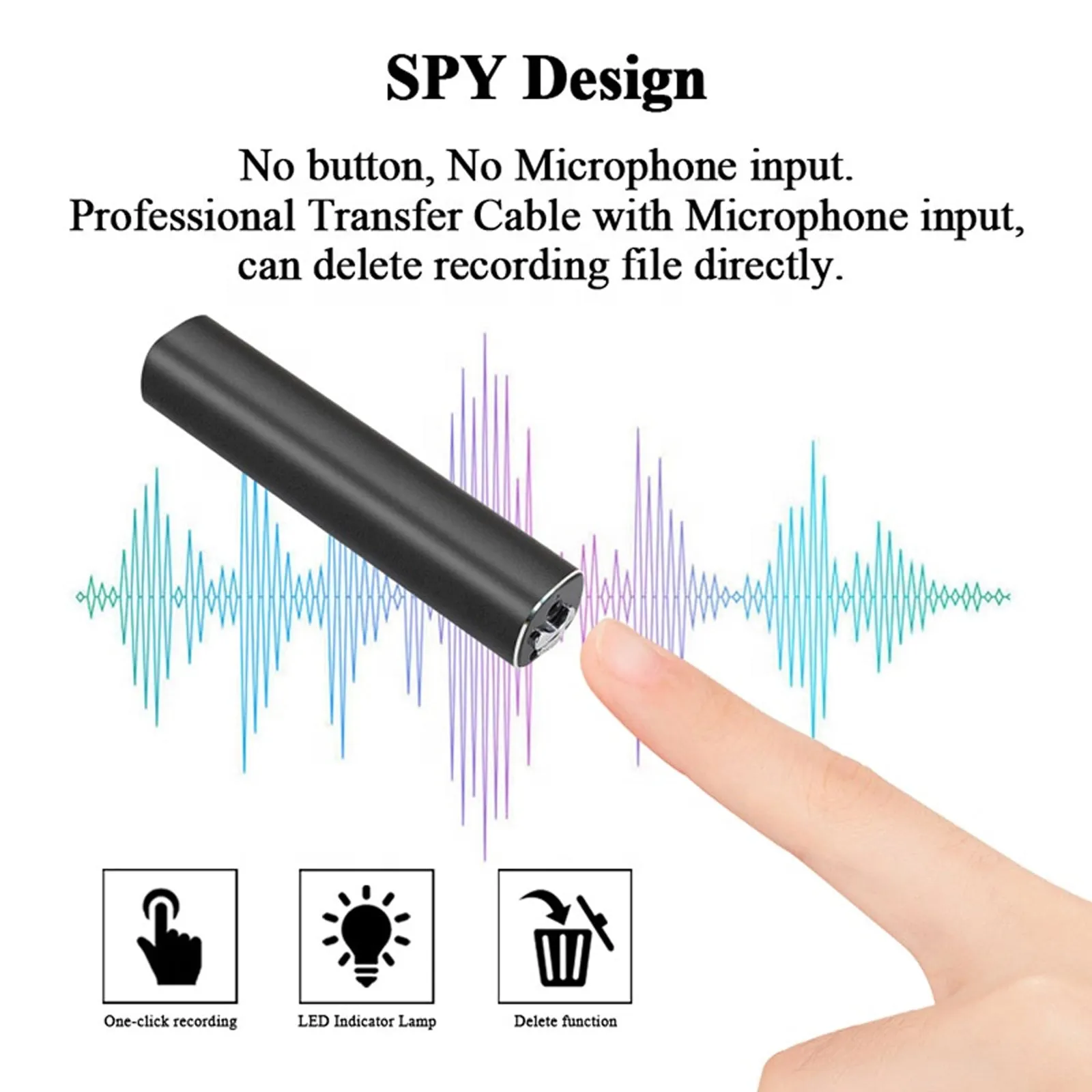 Magnetic Audio Voice Recorder 600  Hours Battery Sound Activated Premium Quality 192kbps .WAV