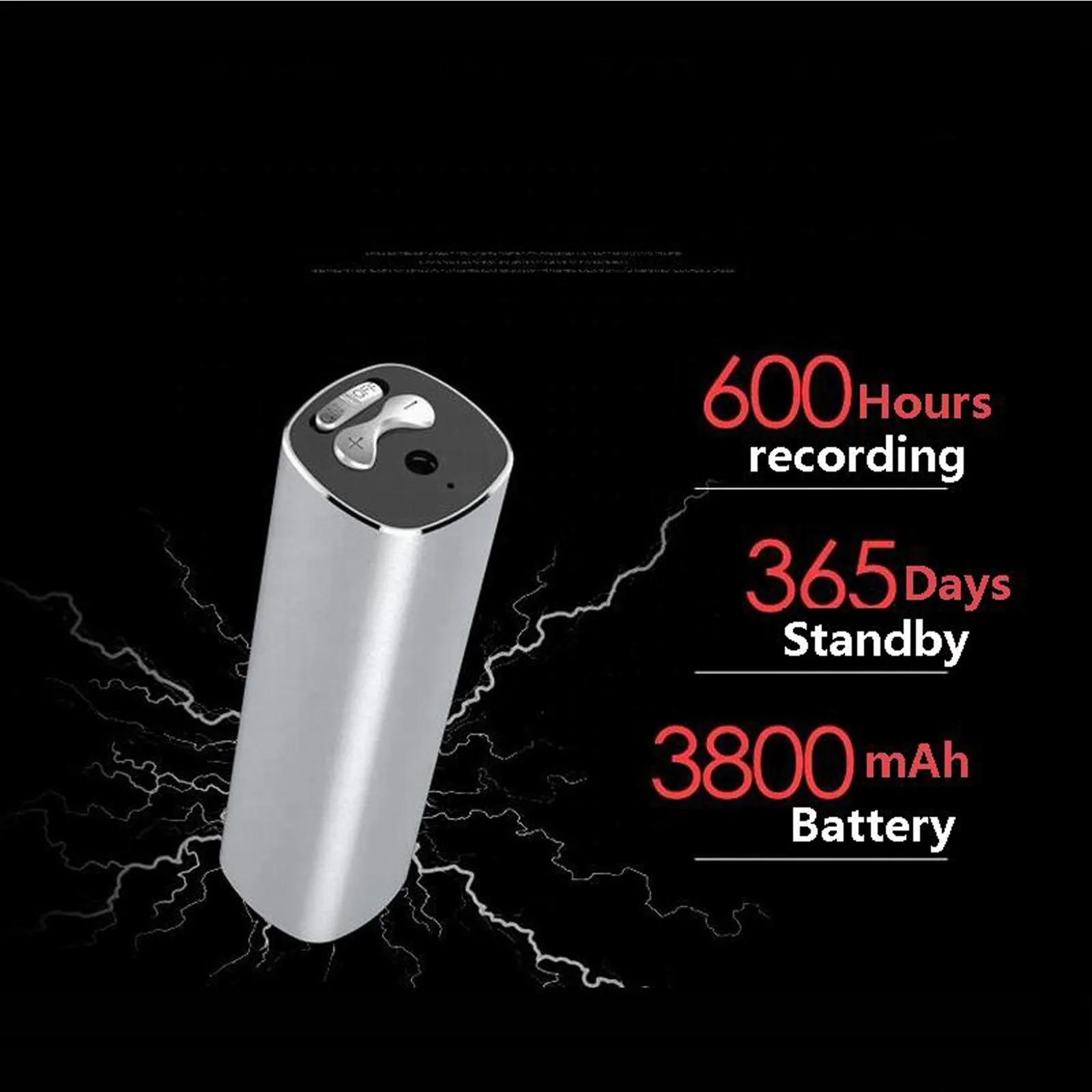 Magnetic Audio Voice Recorder 600  Hours Battery Sound Activated Premium Quality 192kbps .WAV