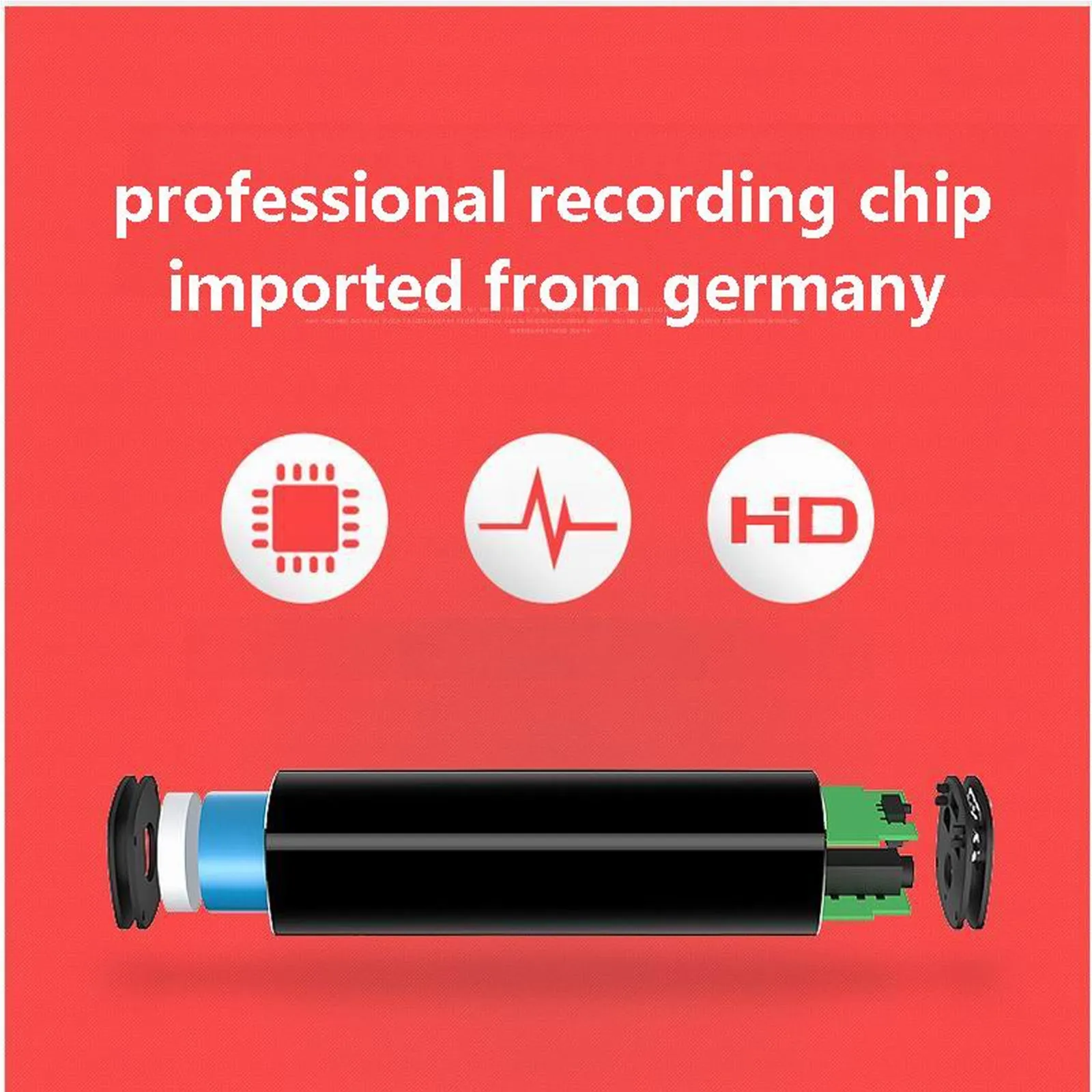 Magnetic Audio Voice Recorder 600  Hours Battery Sound Activated Premium Quality 192kbps .WAV