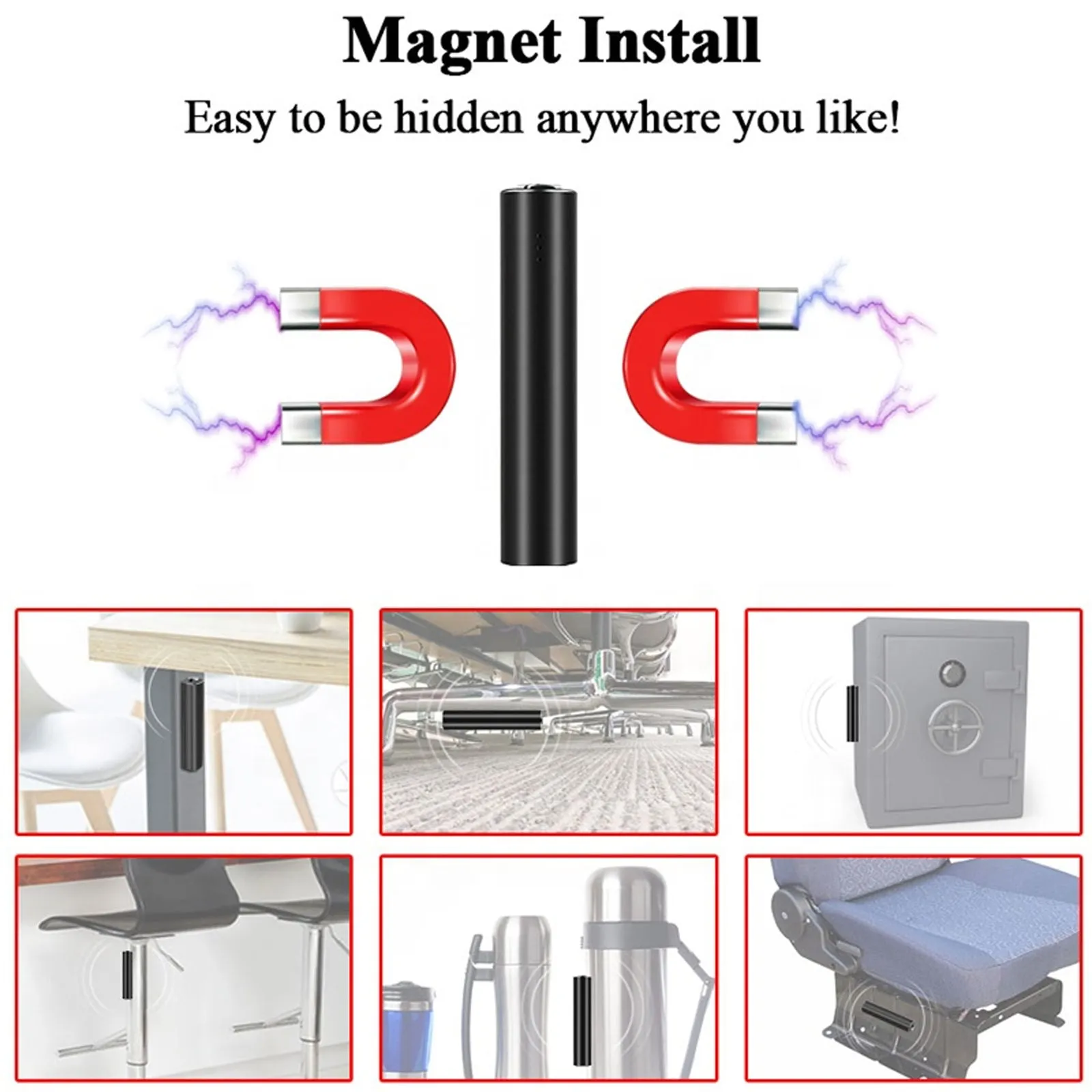 Magnetic Audio Voice Recorder 600  Hours Battery Sound Activated Premium Quality 192kbps .WAV