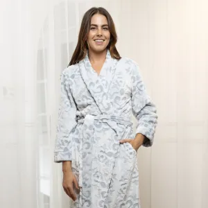 Magnolia Lounge Embossed Shawl Collar Gown - Sage