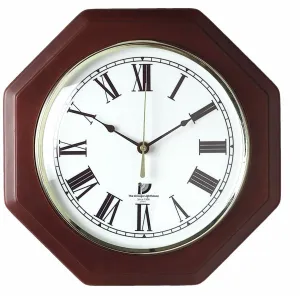 Mahogany Octagon 12" Quartz Clock