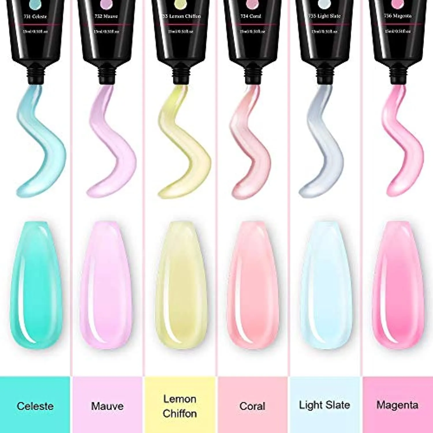 Makartt Jelly Poly Extension Gel Kit with Nail Lamp Bundle - Jelly Translucent Poly Nail Gel Kit with 6W Mini UV/LED Lamp