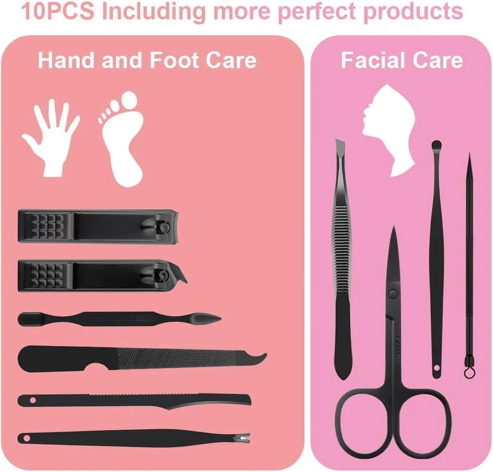 Manicure Kit,  Mens Manicure Set, Mens Grooming Kit, Nail Care Kit, Manicure Kit for Men and Women, Mens Nail Grooming Kit, Nail Kit, Manicure Set Nail Clippers Nail File, Mens Gifts(10Pcs)