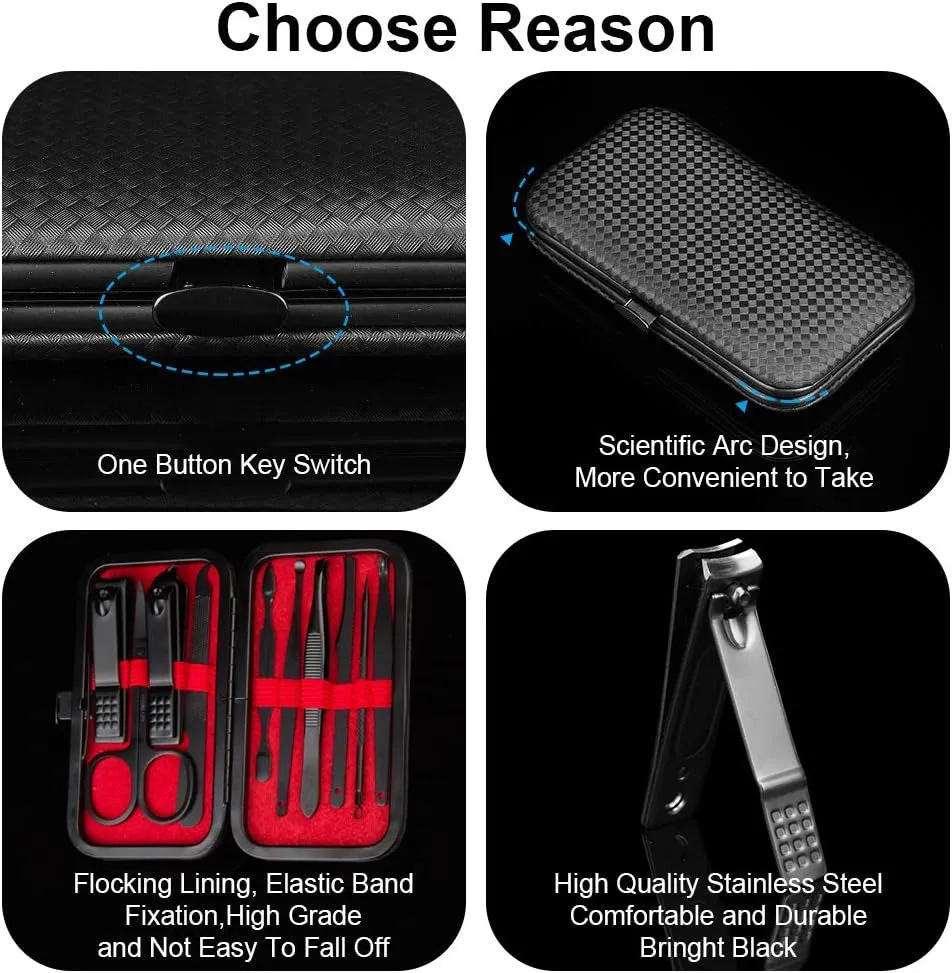 Manicure Kit,  Mens Manicure Set, Mens Grooming Kit, Nail Care Kit, Manicure Kit for Men and Women, Mens Nail Grooming Kit, Nail Kit, Manicure Set Nail Clippers Nail File, Mens Gifts(10Pcs)