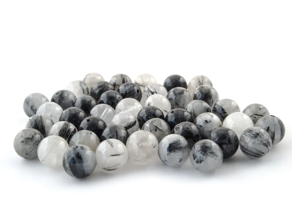 Manifestation Bracelet- Natural Black Rutile Bracelet - For Anxiety, Stress & Depression - Gemstone Beaded Stretch Bracelet 8mm - Stone Bracelet
