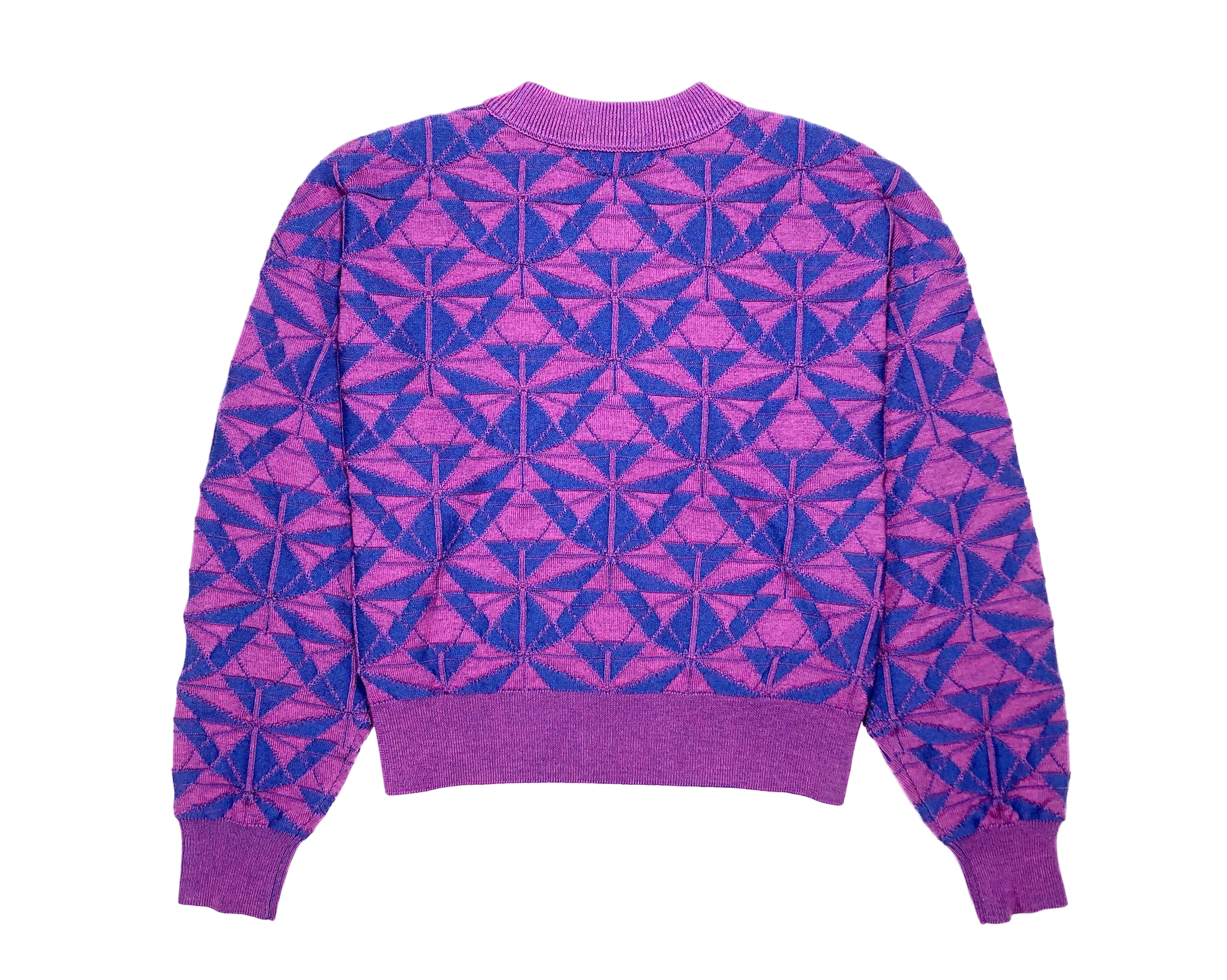 MANLY MERINO CREW NECK PULLOVER in ORCHID MARINE