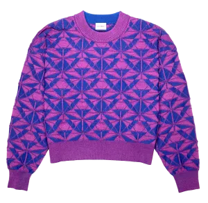 MANLY MERINO CREW NECK PULLOVER in ORCHID MARINE