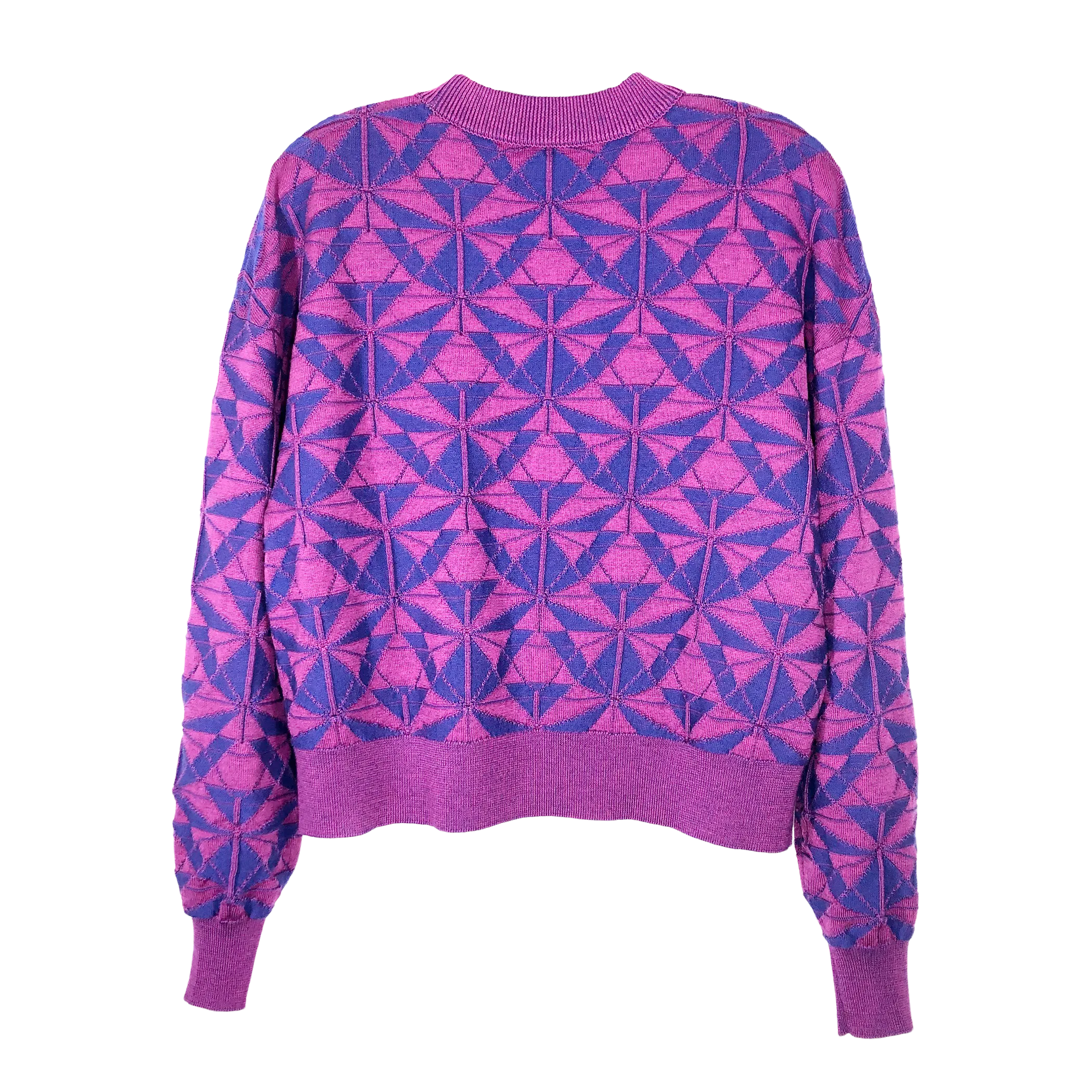 MANLY MERINO CREW NECK PULLOVER in ORCHID MARINE
