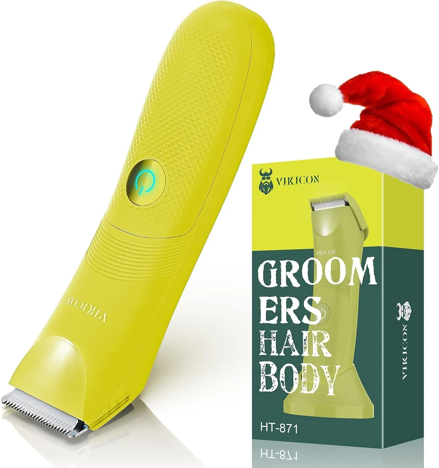 Manscape Trimmer for Men - IPX7 Waterproof Ball Trimmer W/Light & Ceramic Blade, Body Groomer for Pubic/Body/Groin Grooming, Electric Razor Shavers, USB-C Charging, No Nicks, Gifts for Him Dad