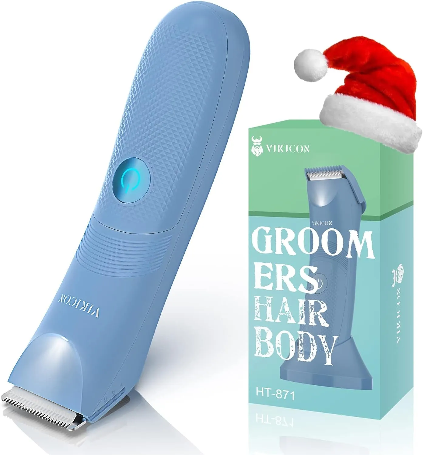 Manscape Trimmer for Men - IPX7 Waterproof Ball Trimmer W/Light & Ceramic Blade, Body Groomer for Pubic/Body/Groin Grooming, Electric Razor Shavers, USB-C Charging, No Nicks, Gifts for Him Dad