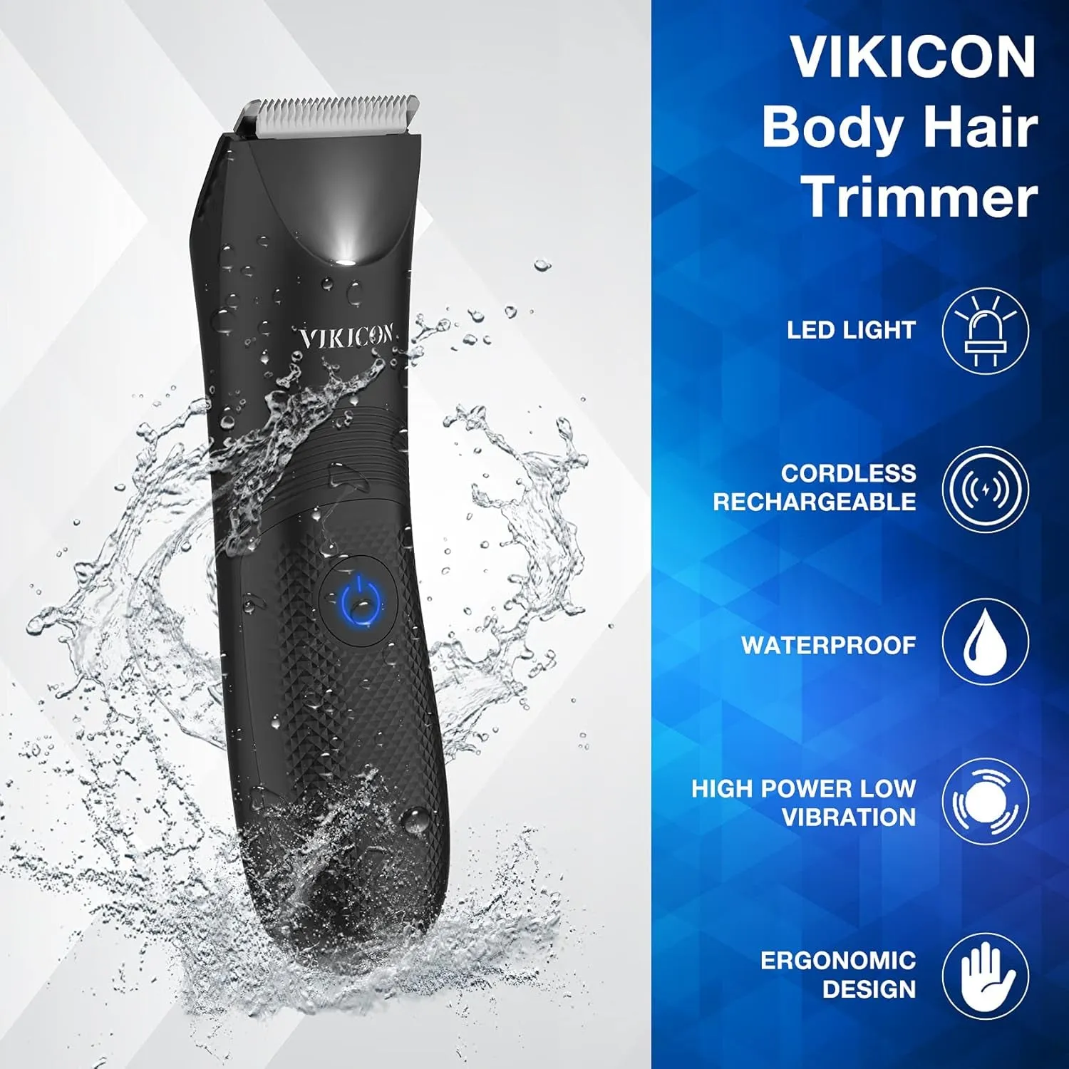 Manscape Trimmer for Men - IPX7 Waterproof Ball Trimmer W/Light & Ceramic Blade, Body Groomer for Pubic/Body/Groin Grooming, Electric Razor Shavers, USB-C Charging, No Nicks, Gifts for Him Dad