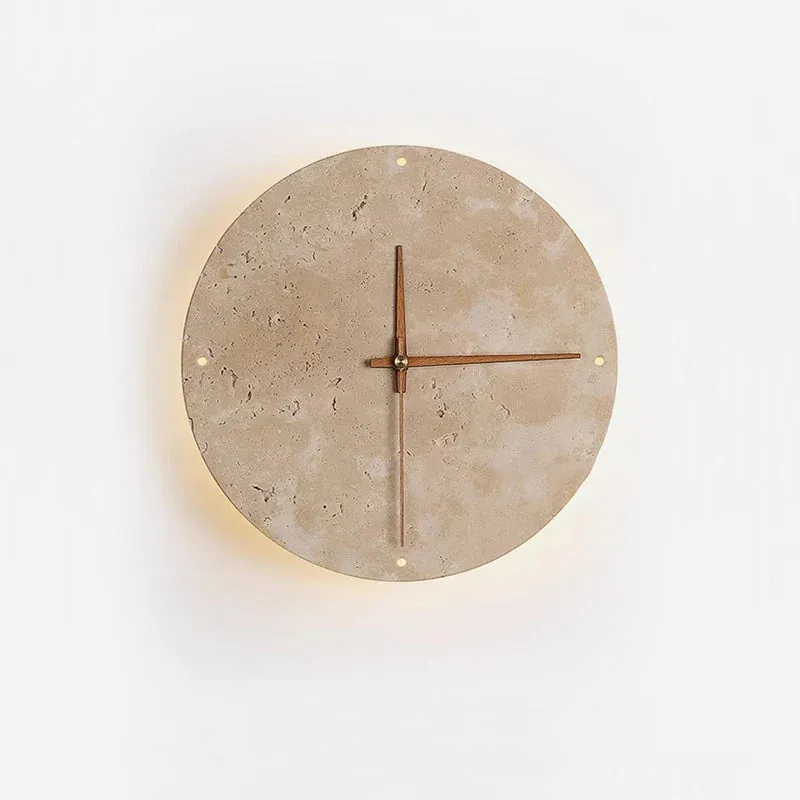 MarbleGlow | Elegant Marble Wall Clock with Integrated LED Lighting