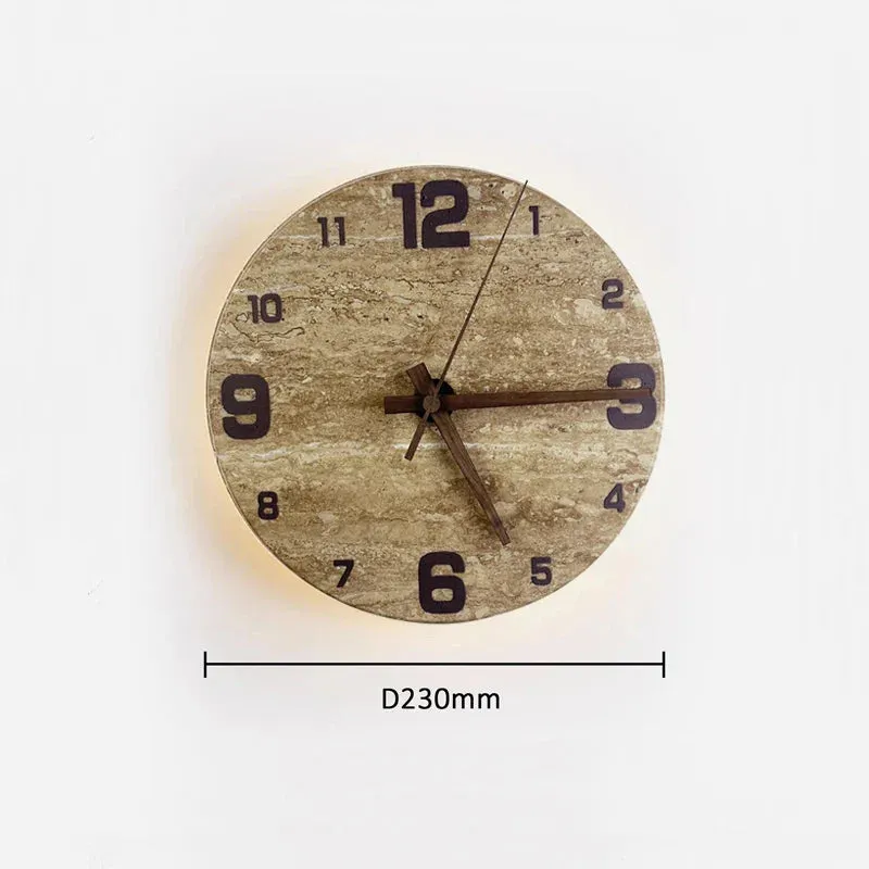 MarbleGlow | Elegant Marble Wall Clock with Integrated LED Lighting