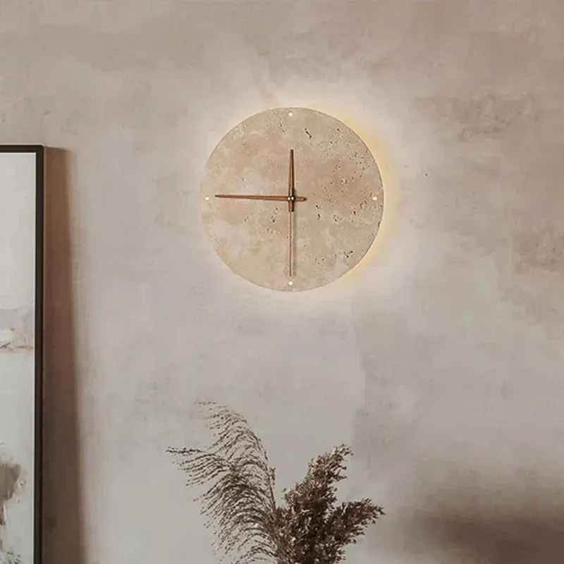 MarbleGlow | Elegant Marble Wall Clock with Integrated LED Lighting
