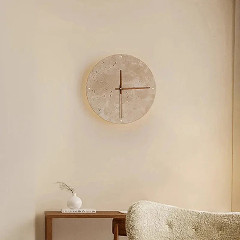 MarbleGlow | Elegant Marble Wall Clock with Integrated LED Lighting