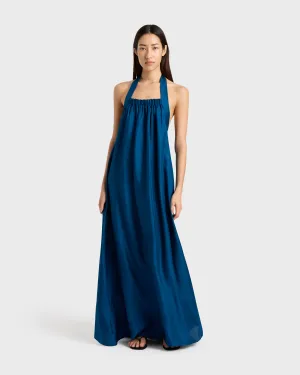 Marfa Silk Halter Maxi Dress - Tropico