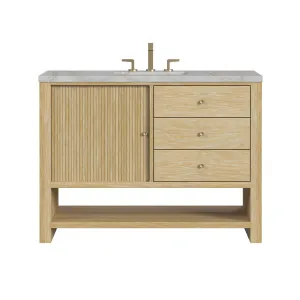 Marigot 4 Drawers And 1 Door Bathroom Vanity with Victorian Silver Quartz Top and Undermount Sink - Free Standing - 48" Wood/Sunwashed Oak