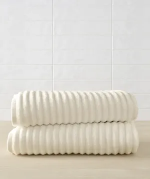 Mason Low Twist Ribbed Bath Sheet & Bath Towel Set - Set of 2