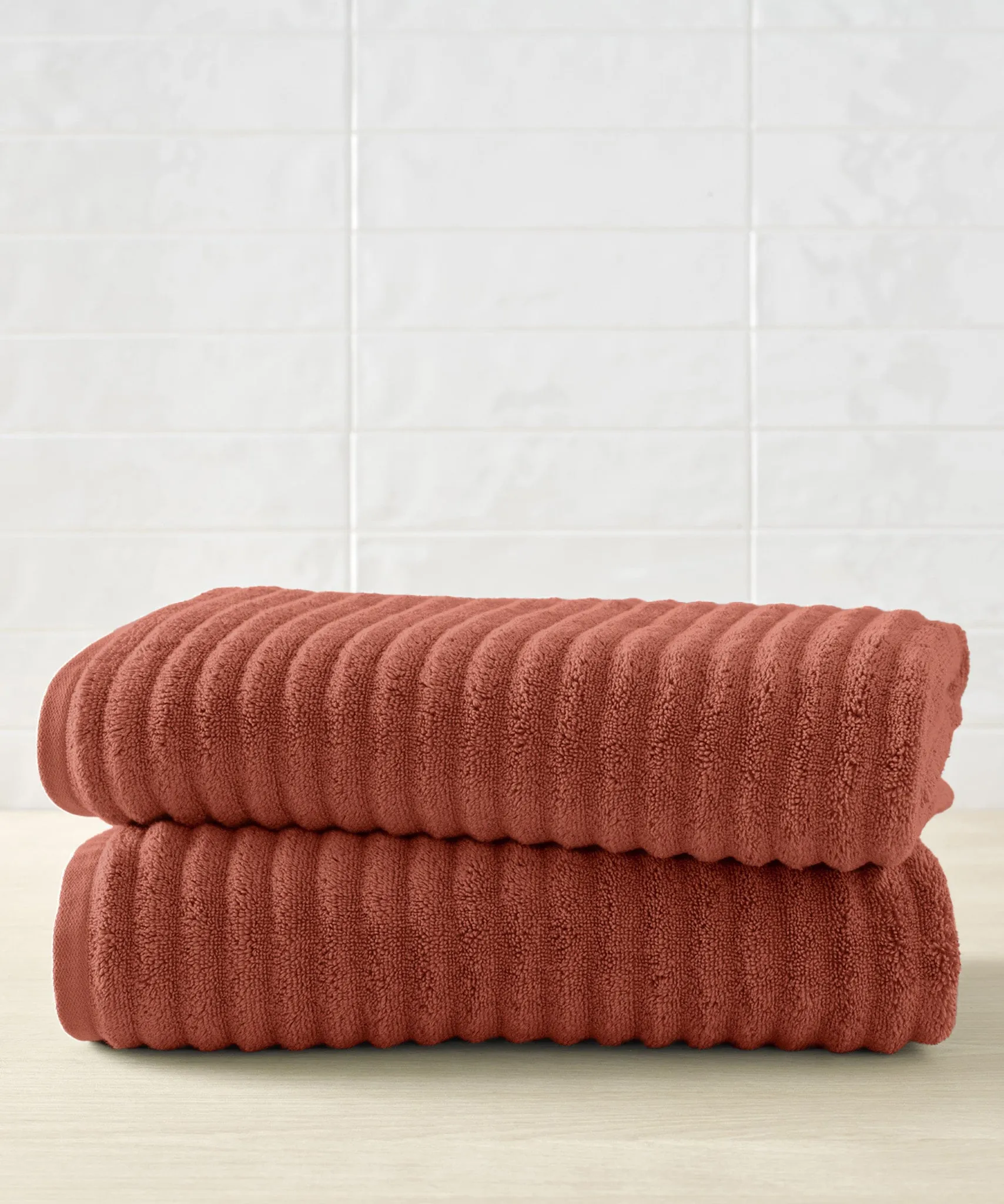 Mason Low Twist Ribbed Bath Sheet & Bath Towel Set - Set of 2