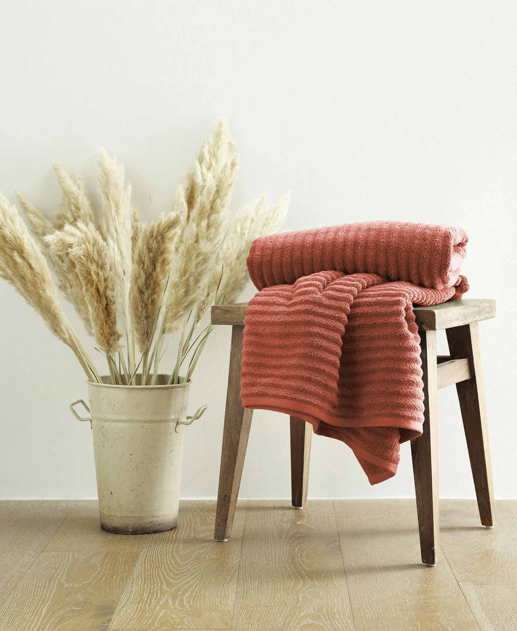Mason Low Twist Ribbed Bath Sheet & Bath Towel Set - Set of 2